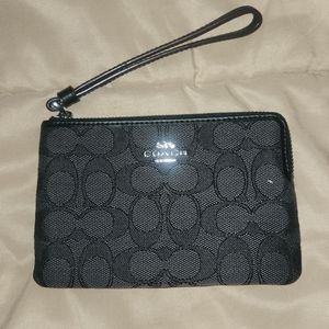 Coach black/gray wristlet